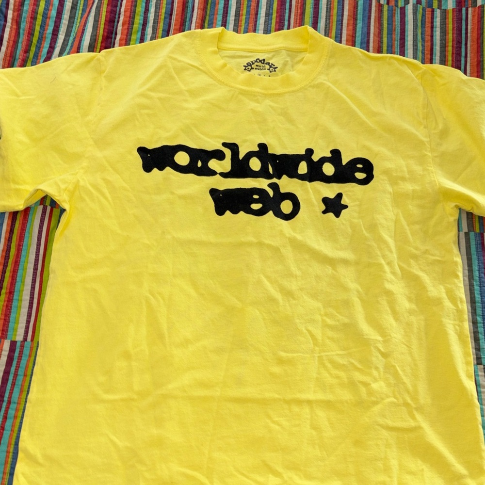 Sp5der worldwide webdouble sided Graphic Tee with Black Print - new
